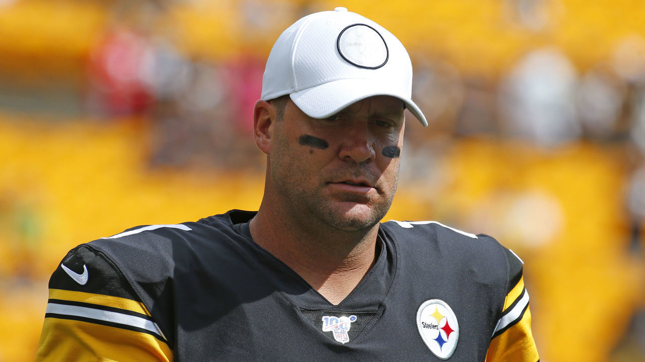 PITTSBURGH, PA - SEPTEMBER 15: Ben Roethlisberger #7 of the Pittsburgh Steelers looks on before the game against the Seattle Seahawks on September 15, 2019 at Heinz Field in Pittsburgh, Pennsylvania.