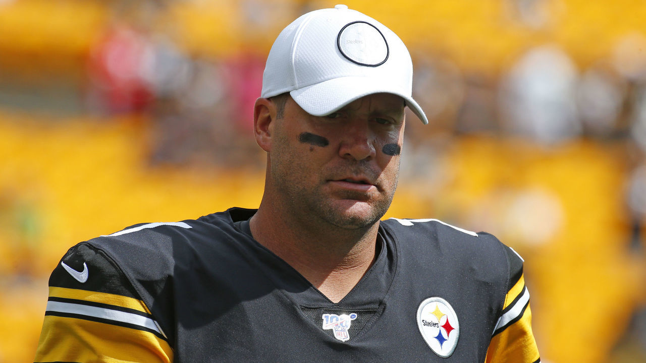 PITTSBURGH, PA - SEPTEMBER 15: Ben Roethlisberger #7 of the Pittsburgh Steelers looks on before the game against the Seattle Seahawks on September 15, 2019 at Heinz Field in Pittsburgh, Pennsylvania.