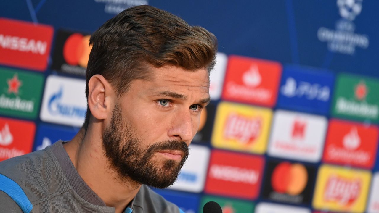 Napoli's Spanish forward Fernando Llorente speaks to journalists during a press conference on September 16, 2019 at the SSC Napoli training Center in Castel Volturno, near Naples, on the eve of the UEFA Champions League football match between Napoli and Liverpool.