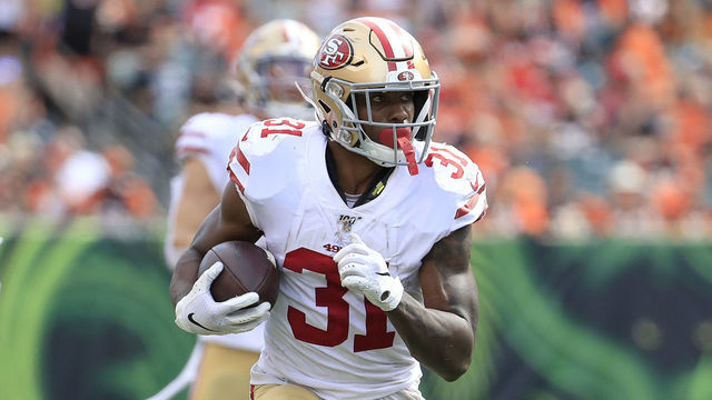 CINCINNATI, OHIO - SEPTEMBER 15: Raheem Mostert #31 of the San Francisco 49ers runs with the ball against the Cincinnati Bengals at Paul Brown Stadium on September 15, 2019 in Cincinnati, Ohio.