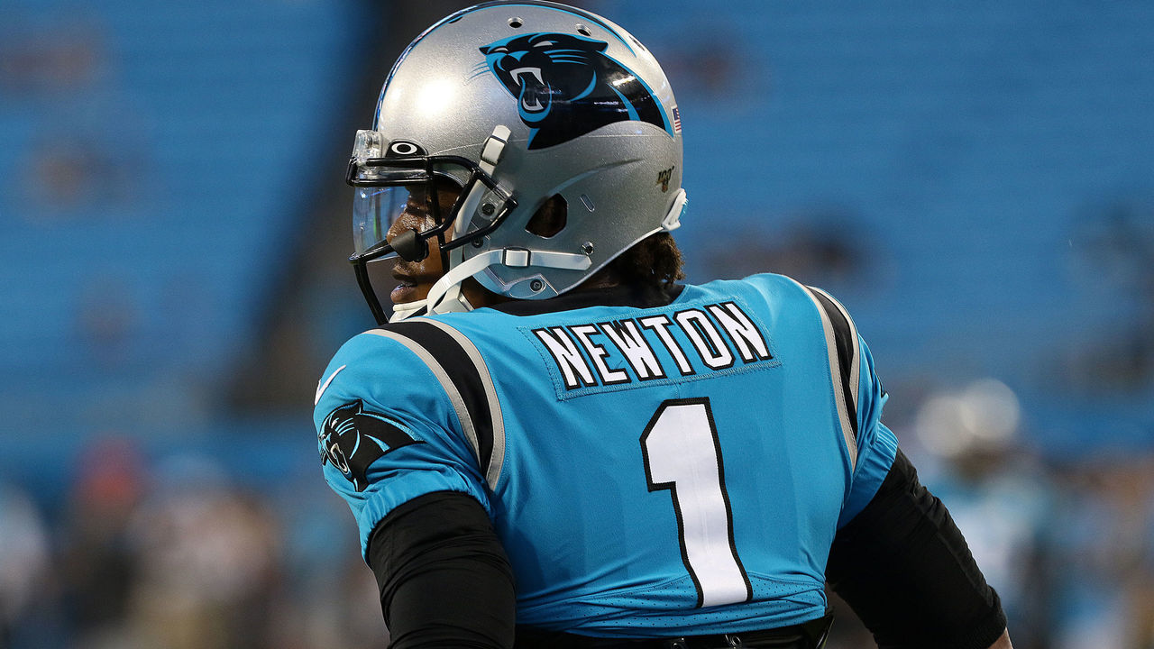 CHARLOTTE, NC - SEPTEMBER 12: Cam Newton (1) quarterback of Carolina during a NFL football game between the Tampa Bay Buccaneers and the Carolina Panthers on September 12, 2019, at Bank of America Stadium in Charlotte, N.C.