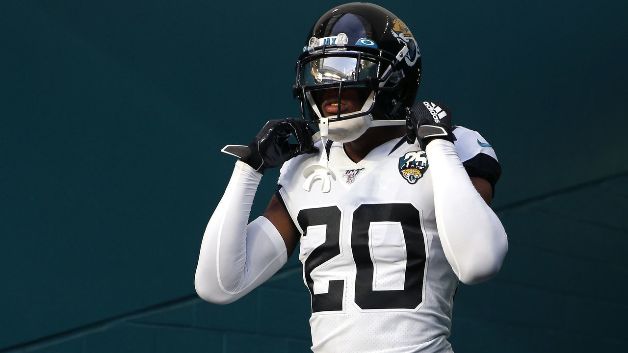 MIAMI, FLORIDA - AUGUST 22: Jalen Ramsey #20 of the Jacksonville Jaguars takes the field prior to the preseason game against the Miami Dolphins at Hard Rock Stadium on August 22, 2019 in Miami, Florida.