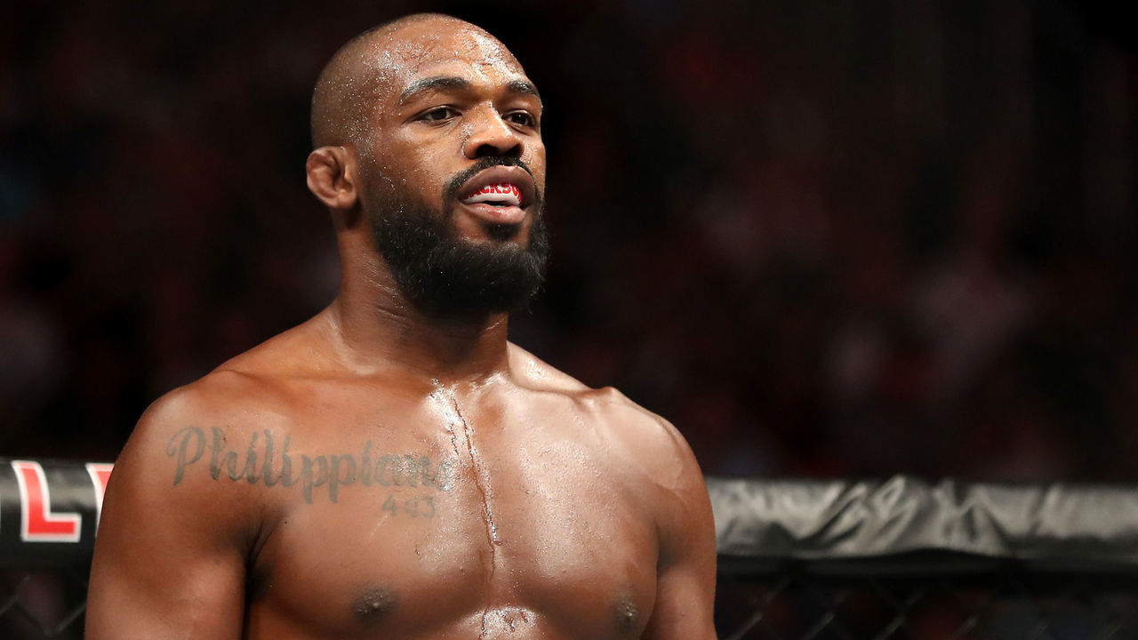 LAS VEGAS, NEVADA - JULY 06: Jon Jones of the United States looks on prior to his UFC Light Heavyweight Title bout against Thiago Santos of Brazil at T-Mobile Arena on July 06, 2019 in Las Vegas, Nevada. Jones defeated Santos by decision.