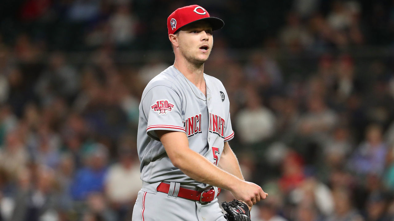 SEATTLE, WASHINGTON - SEPTEMBER 11: Sonny Gray #54 of the Cincinnati Reds reacts while walking back to the dugout after completing the fifth inning against the Seattle Mariners during their game at T-Mobile Park on September 11, 2019 in Seattle, Washington.