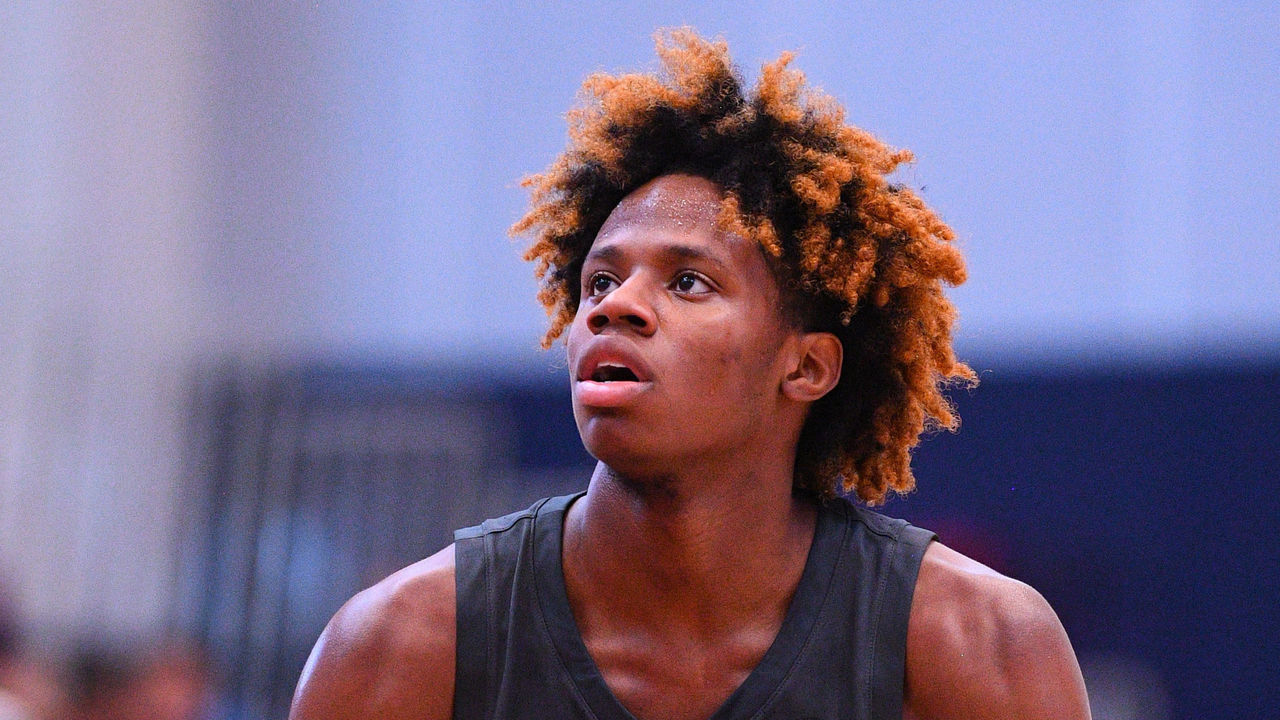 LOS ANGELES, CA - AUGUST 10: DJ Steward shoots a free throw during the Nike Academy Showcase Game on August 10, 2019 at the Los Angeles Southwest College in Los Angeles, CA.