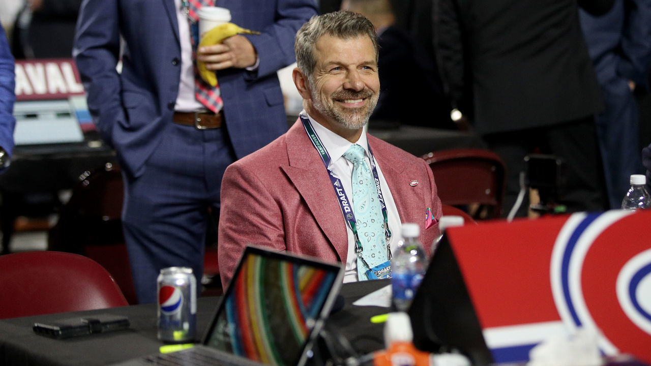 VANCOUVER, BRITISH COLUMBIA - JUNE 21: Marc Bergevin of the Montreal Canadiens attends the first round of the 2019 NHL Draft at Rogers Arena on June 21, 2019 in Vancouver, Canada.