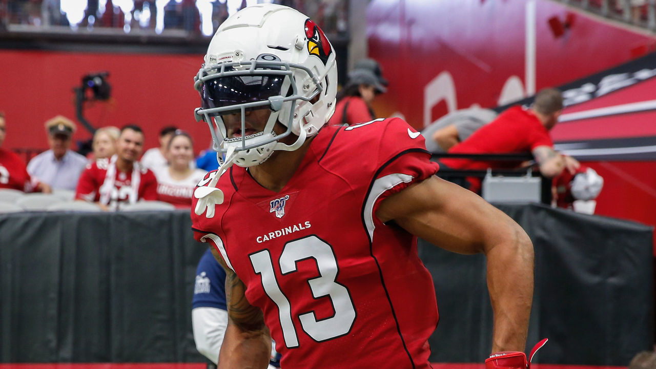 GLENDALE, AZ - SEPTEMBER 08: Arizona Cardinals wide receiver Christian Kirk (13) runs onto the field before the NFL football game between the Detroit Lions and the Arizona Cardinals on September 8, 2019 at State Farm Stadium in Glendale, Arizona.