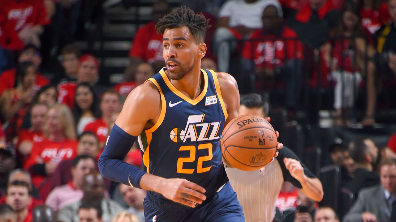 HOUSTON, TX - APRIL 17: Thabo Sefolosha #22 of the Utah Jazz handles the ball against the Houston Rockets during Game Two of Round One of the 2019 NBA Playoffs on April 17, 2019 at the Toyota Center in Houston, Texas. NOTE TO USER: User expressly acknowledges and agrees that, by downloading and/or using this photograph, user is consenting to the terms and conditions of the Getty Images License Agreement. Mandatory Copyright Notice: Copyright 2019 NBAE