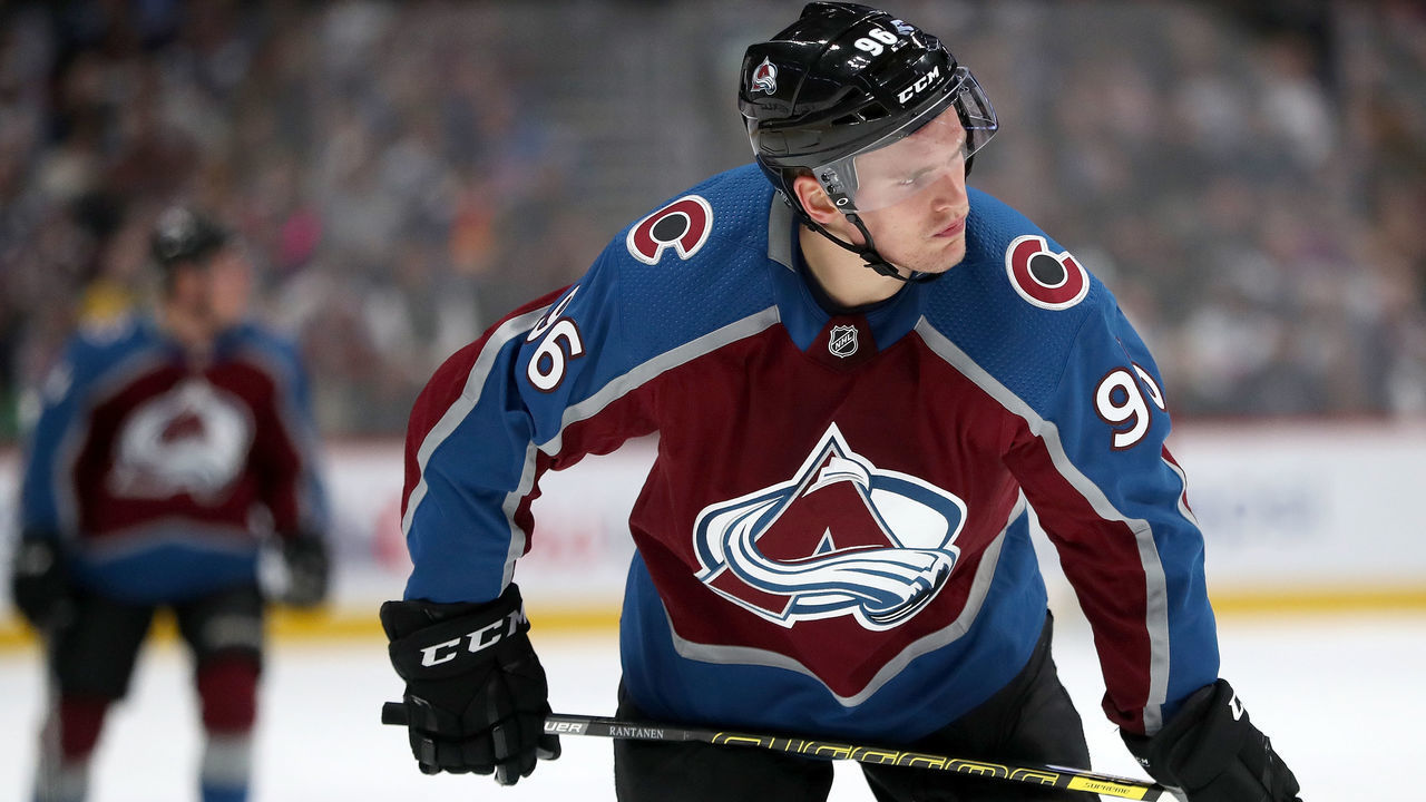DENVER, COLORADO - FEBRUARY 02: Mikko Rantanen #96 of the Colorado Avalanche plays the Vancouver Canucks at the Pepsi Center on February 02, 2019 in Denver, Colorado.