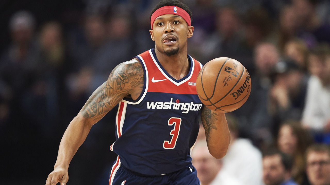 MINNEAPOLIS, MN - MARCH 09: Bradley Beal #3 of the Washington Wizards dribbles the ball against the Minnesota Timberwolves during the game on March 9, 2019 at the Target Center in Minneapolis, Minnesota.