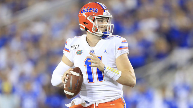 LEXINGTON, KENTUCKY - SEPTEMBER 14: Kyle Trask #11 of the Florida Gators runs with the ball during the 29- 21 win against the Kentucky Wildcats at Commonwealth Stadium on September 14, 2019 in Lexington, Kentucky.
