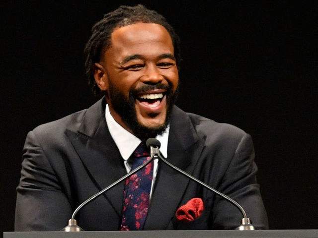 LAS VEGAS, NEVADA - JULY 05: Rashad Evans is inducted into the UFC Hall of Fame during the UFC Hall of Fame Class of 2019 Induction Ceremony inside The Pearl at The Palms Casino Resort on July 5, 2019 in Las Vegas, Nevada.