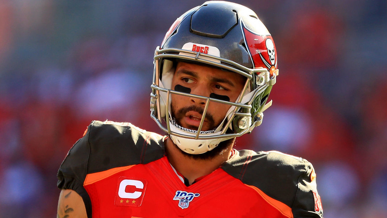 TAMPA, FLORIDA - SEPTEMBER 22: Mike Evans #13 of the Tampa Bay Buccaneers looks on during a game against the New York Giants at Raymond James Stadium on September 22, 2019 in Tampa, Florida.
