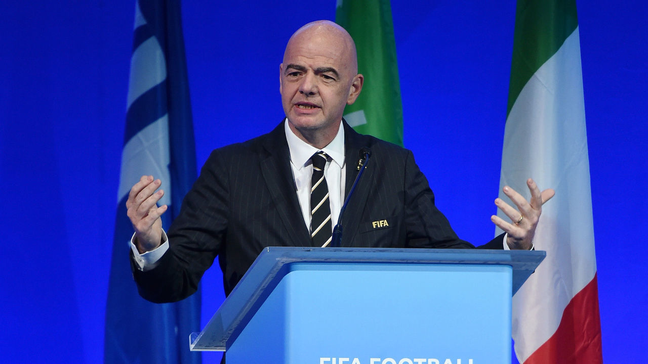 MILAN, ITALY - SEPTEMBER 22: Gianni Infantino, President of FIFA speaks during the FIFA Football Conference - Analysis on the 2019 FIFA Women's World Cup at Palazzo Del Ghiaccio on September 22, 2019 in Milan, Italy.