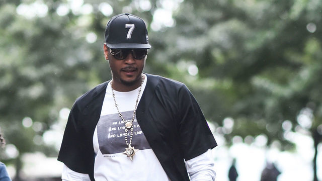 NEW YORK, NEW YORK - SEPTEMBER 06: Carmello Anthony is seen outside the Rag & Bone show during New York Fashion Week S/S20 on September 06, 2019 in New York City.
