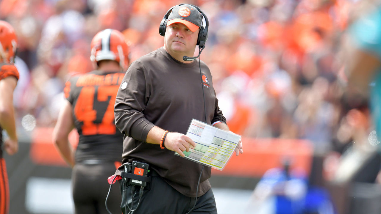 CLEVELAND, OHIO - SEPTEMBER 08: Head coach Freddie Kitchens of the Cleveland Browns watches from the sidelines during the first half against the Tennessee Titans at FirstEnergy Stadium on September 08, 2019 in Cleveland, Ohio.