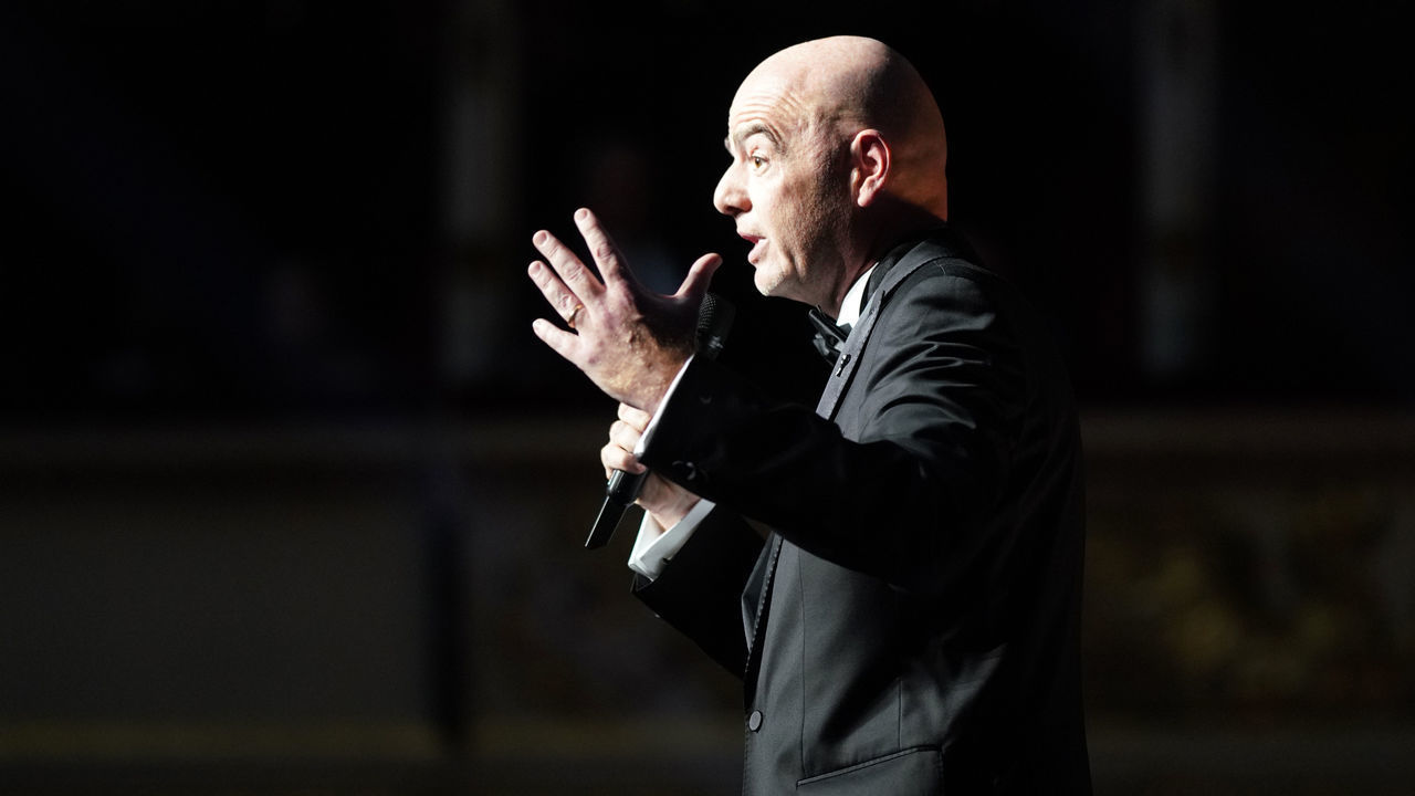 MILAN, ITALY - SEPTEMBER 23: FIFA President Gianni Infantino speaks during The Best FIFA Football Awards 2019 at Teatro alla Scala on September 23, 2019 in Milan, Italy.