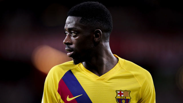 BILBAO, SPAIN - AUGUST 16: Ousmane Dembele of FC Barcelona during the La Liga Santander match between Athletic de Bilbao v FC Barcelona at the Estadio San Mames on August 16, 2019 in Bilbao Spain