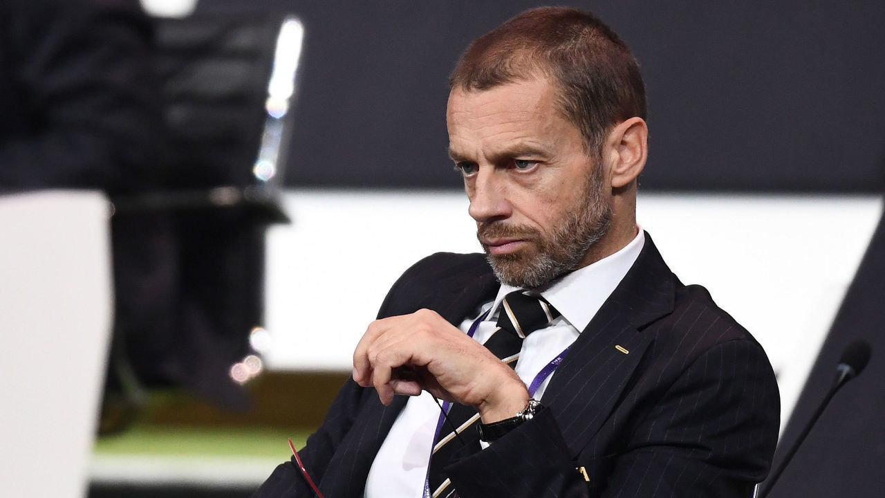 UEFA President Aleksander Ceferin looks on during the 69th FIFA Congress at Paris Expo, Porte de Versailles in Paris on June 5, 2019.