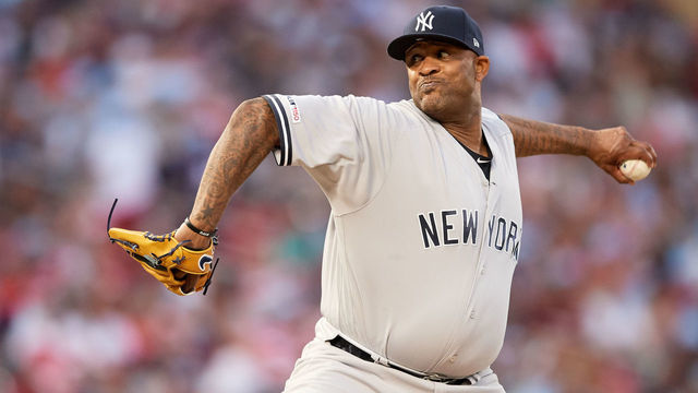 MINNEAPOLIS, MN - JULY 22: CC Sabathia #52 of the New York Yankees delivers a pitch against the Minnesota Twins during the game on July 22, 2019 at Target Field in Minneapolis, Minnesota. The Twins defeated the Yankees 8-6.