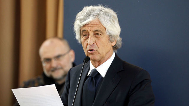 FLORENCE, ITALY - MARCH 09: Gianni Rivera president of the Youth and School FIGC during the "Panchina D'oro season 2013-2014" on March 9, 2015 in Florence, Italy.