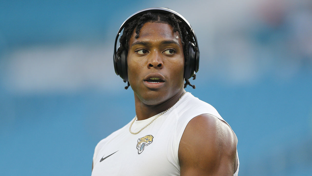 MIAMI, FLORIDA - AUGUST 22: Jalen Ramsey #20 of the Jacksonville Jaguars warms up prior to the preseason game against the Miami Dolphins at Hard Rock Stadium on August 22, 2019 in Miami, Florida.