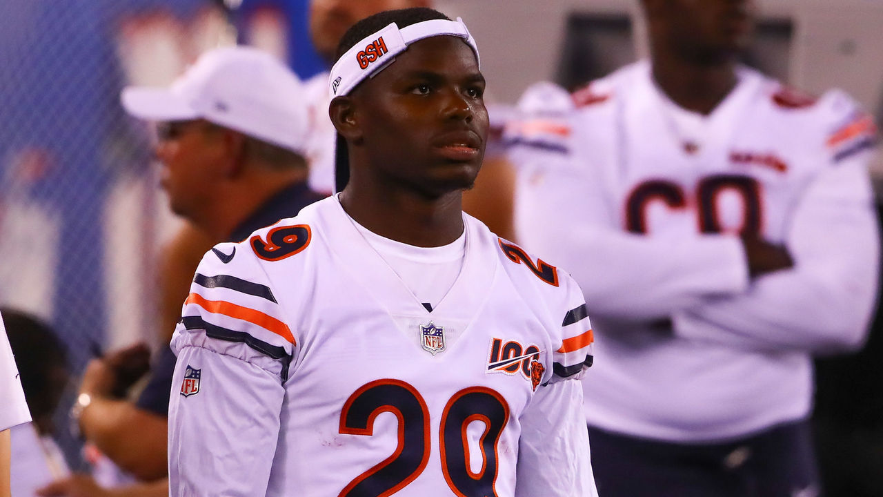 EAST RUTHERFORD, NJ - AUGUST 16: Chicago Bears running back Tarik Cohen (29) during the National Football League game between the New York Giants and the Chicago Bears on August 16, 2019 at MetLife Stadium in East Rutherford, NJ.