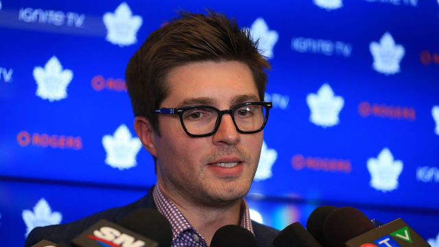 TORONTO, ON- Kyle Dubas file photos from the Nylander signing press meeting.(Rene Johnston/Toronto Star) (Rene Johnston/Toronto Star via Getty Images)