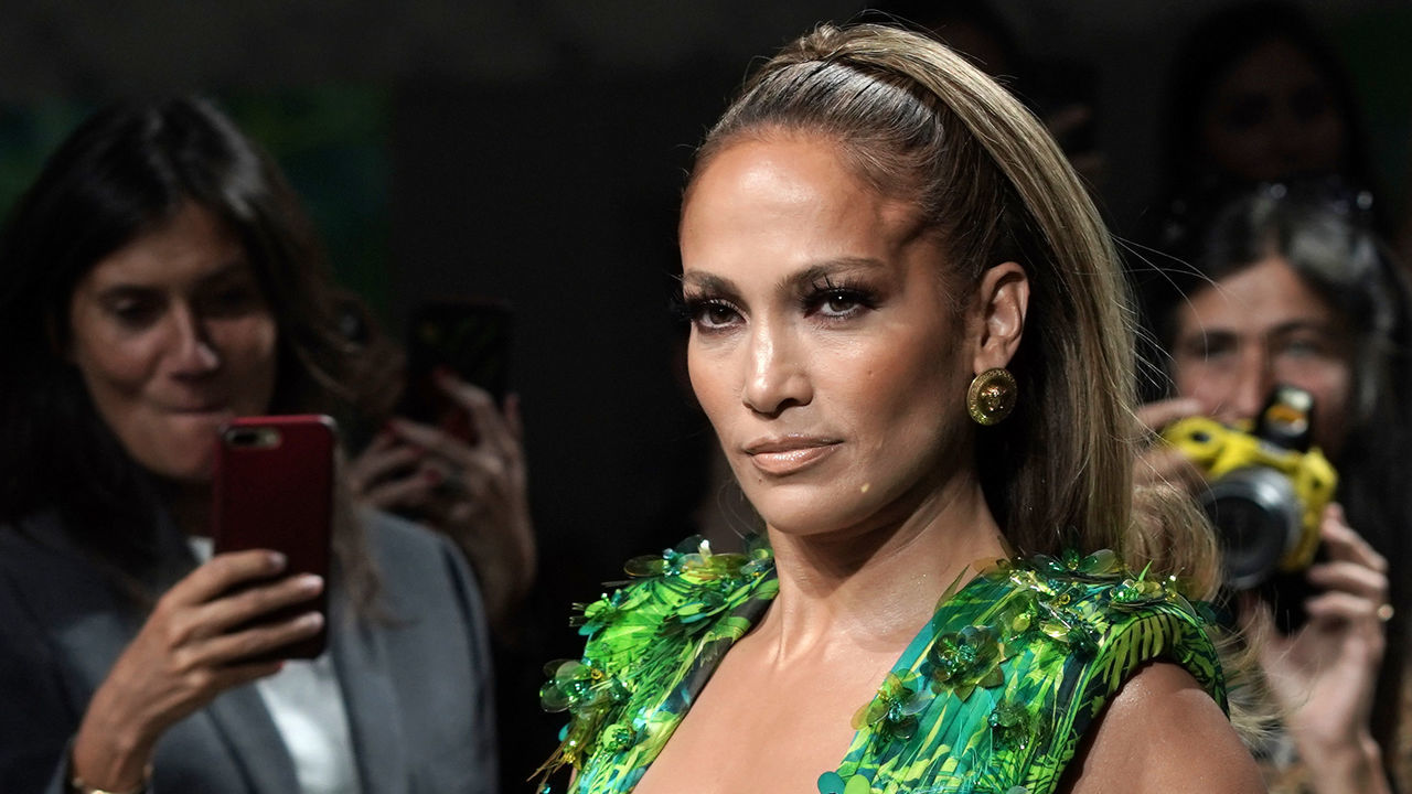 MILAN, ITALY - SEPTEMBER 20: Jennifer Lopez walks the runway at the Versace show during the Milan Fashion Week Spring/Summer 2020 on September 20, 2019 in Milan, Italy.