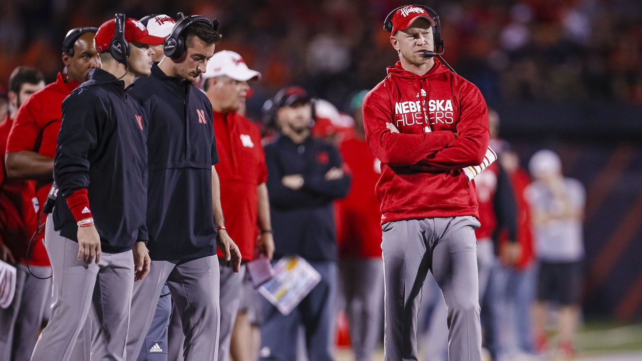 CHAMPAIGN, IL - SEPTEMBER 21: Head coach Scott Frost of the Nebraska Cornhuskers is seen during the game against the Illinois Fighting Illini at Memorial Stadium on September 21, 2019 in Champaign, Illinois.