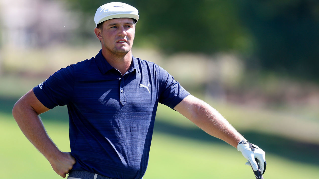 NAPA, CALIFORNIA - SEPTEMBER 26: Bryson DeChambeau waits to hit on the ninth hole during the first round of the Safeway Open at Silverado Resort on September 26, 2019 in Napa, California.