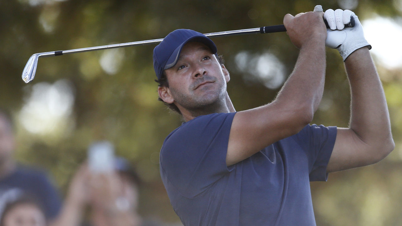 NAPA, CALIFORNIA - SEPTEMBER 27: Tony Romo looks hits on the 11th hole during the second round of the Safeway Open at Silverado Resort on September 27, 2019 in Napa, California.