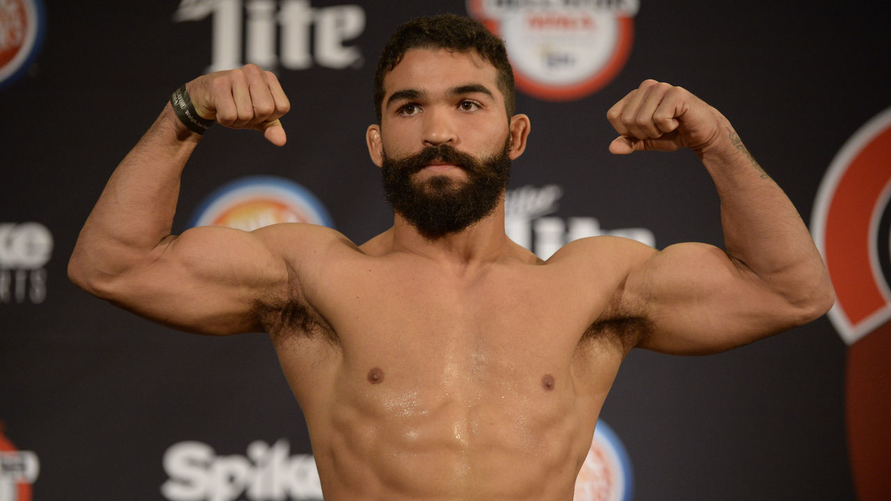 UNCASVILLE, CT - APRIL 20: Patricio Freire pose for photos at the weigh-in. Patricio Freire will be challenging Daniel Straus for the Featherweight title in Bellator 178 on April 20, 2017 at the Mohegan Sun Arena in Uncasville, Connecticut.