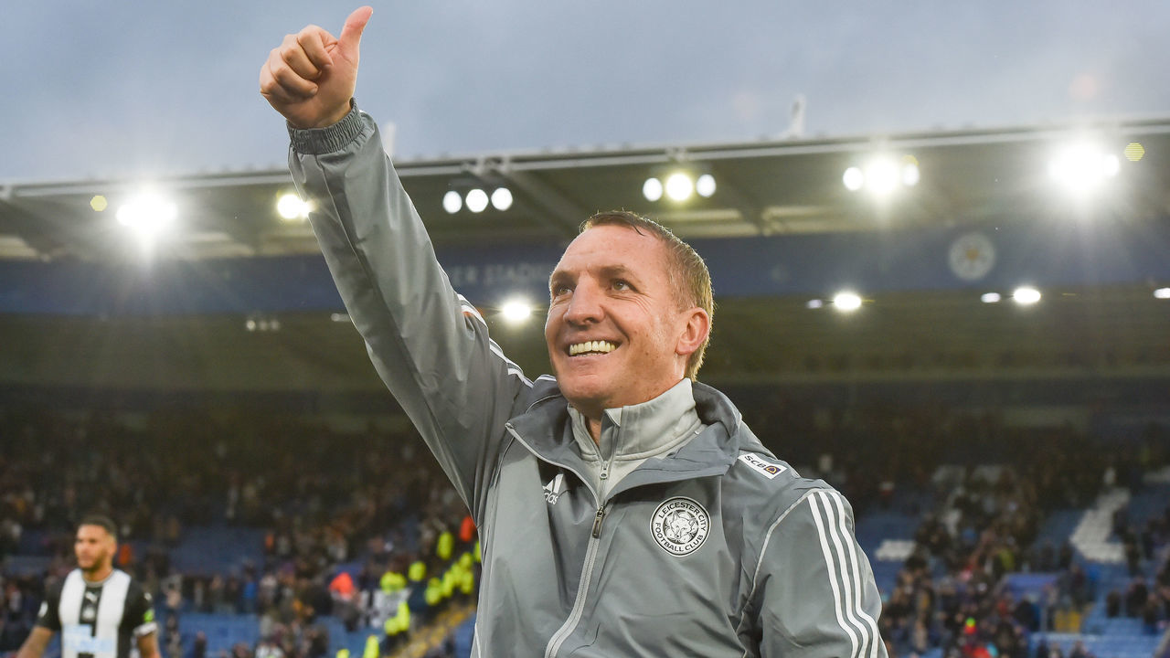 LEICESTER, ENGLAND - SEPTEMBER 29 : Brendan Rogers of Leicester City after the Premier League match between Leicester City and Newcastle United at The King Power Stadium on September 29th 2019 in Leicester, United Kingdom