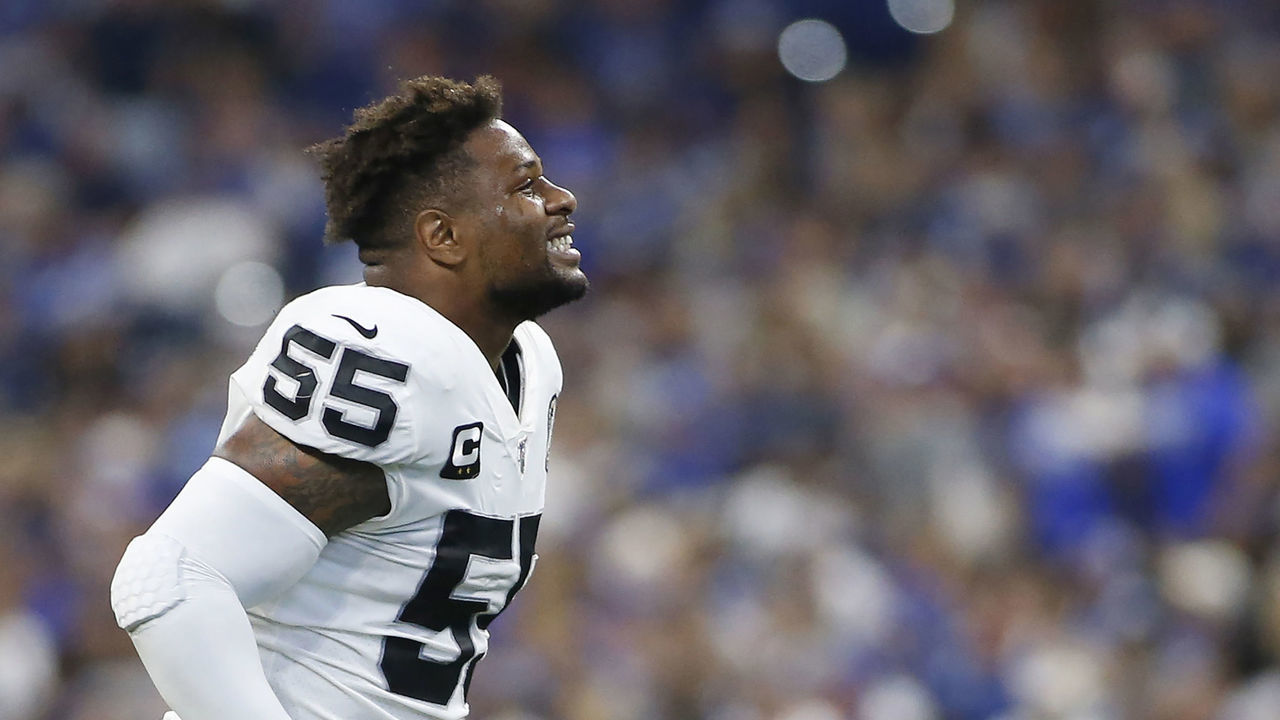 INDIANAPOLIS, INDIANA - SEPTEMBER 29: Vontaze Burfict #55 of the Oakland Raiders is ejected from the game during game against the Indianapolis Colts at Lucas Oil Stadium on September 29, 2019 in Indianapolis, Indiana.