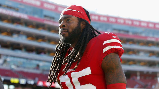 SANTA CLARA, CALIFORNIA - SEPTEMBER 22: Richard Sherman #25 of the San Francisco 49ers leaves the field after a win against the Pittsburgh Steelers at Levi's Stadium on September 22, 2019 in Santa Clara, California.