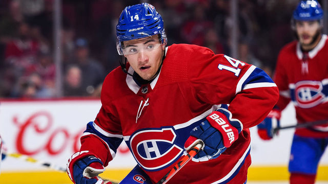 MONTREAL, QC - SEPTEMBER 16: Look on Montreal Canadiens center Nick Suzuki (14) during the New Jersey Devils versus the Montreal Canadiens preseason game on September 16, 2019, at Bell Centre in Montreal, QC