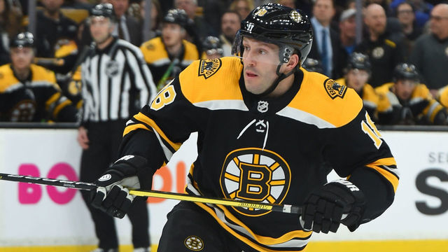 BOSTON, MA - MARCH 9: Lee Stempniak #18 of the Boston Bruins skates against the Ottawa Senators at the TD Garden on March 9, 2019 in Boston, Massachusetts.
