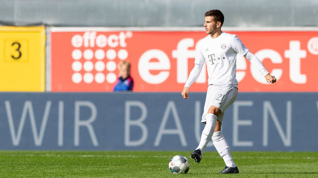 PADERBORN, GERMANY - SEPTEMBER 28: Lucas Hernandez of Bayern Muenchen controls the ball during the Bundesliga match between SC Paderborn 07 and FC Bayern Muenchen at Benteler Arena on September 28, 2019 in Paderborn, Germany.