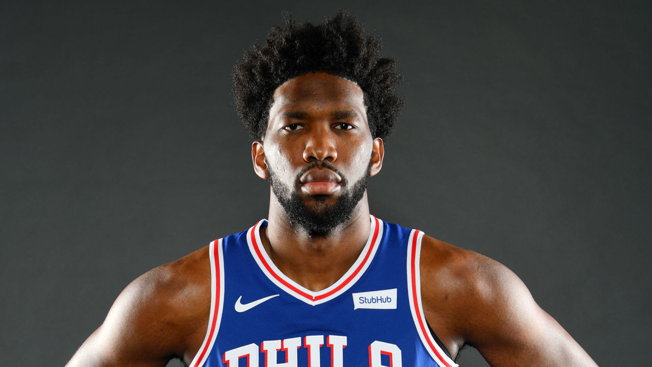 CAMDEN, NJ - OCTOBER 1: Joel Embiid #21 of the Philadelphia 76ers poses for a portrait on October 1, 2019 at the Philadelphia 76ers Training Complex in Camden, New Jersey. Mandatory Copyright Notice: Copyright 2019 NBAE