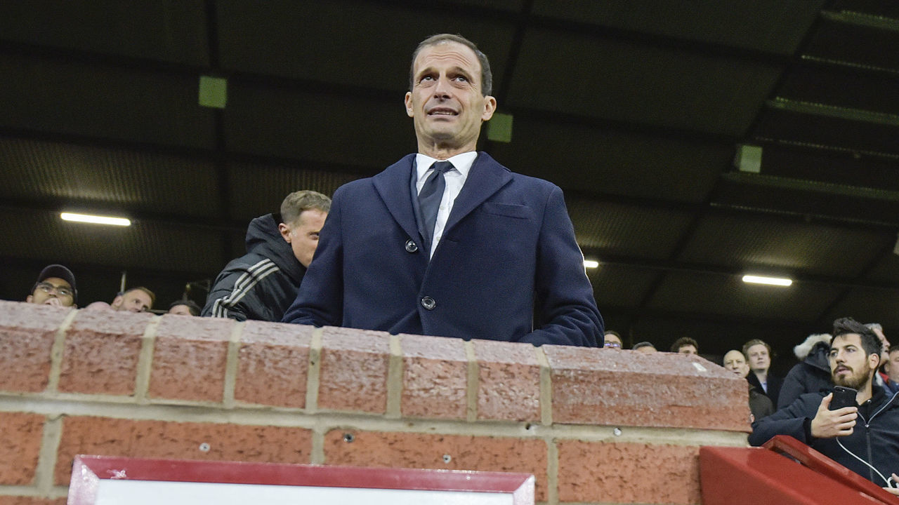 MANCHESTER, ENGLAND - OCTOBER 23: Juventus coach Massimiliano Allegri during the Group H match of the UEFA Champions League between Manchester United and Juventus at Old Trafford on October 23, 2018 in Manchester, United Kingdom.