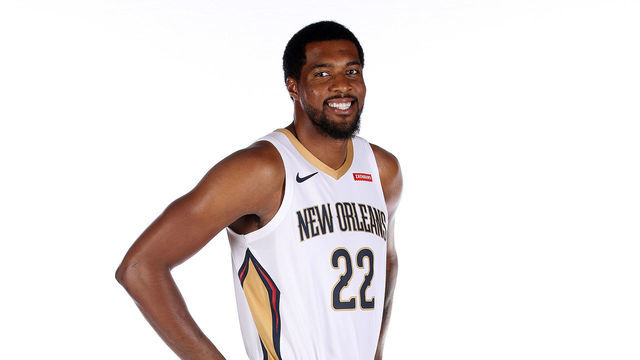 METAIRIE, LOUISIANA - SEPTEMBER 30: Derrick Favors #22 of the New Orleans Pelicans poses for a photo during Media Day at the Ochsner Sports Performance Center on September 30, 2019 in Metairie, Louisiana.