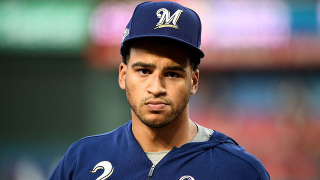 WASHINGTON, DC - OCTOBER 01: Trent Grisham #2 of the Milwaukee Brewers takes batting practice prior to the National League Wild Card game against the Washington Nationals at Nationals Park on October 01, 2019 in Washington, DC.