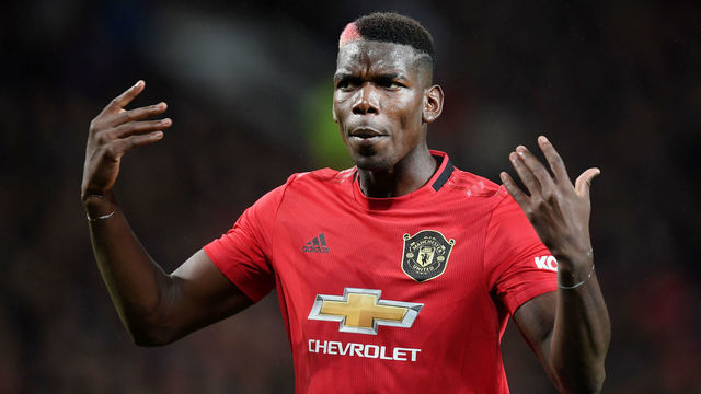 MANCHESTER, ENGLAND - SEPTEMBER 30: Paul Pogba of Manchester United reacts during the Premier League match between Manchester United and Arsenal FC at Old Trafford on September 30, 2019 in Manchester, United Kingdom.