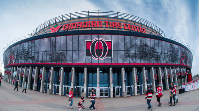 OTTAWA, ON - OCTOBER 07: General view of the Canadian Tire Centre as fans begin to arrive for the NHL game between the Ottawa Senators and the Detroit Red Wings on Oct. 7, 2017 at the Canadian Tire Centre in Ottawa, Ontario, Canada.