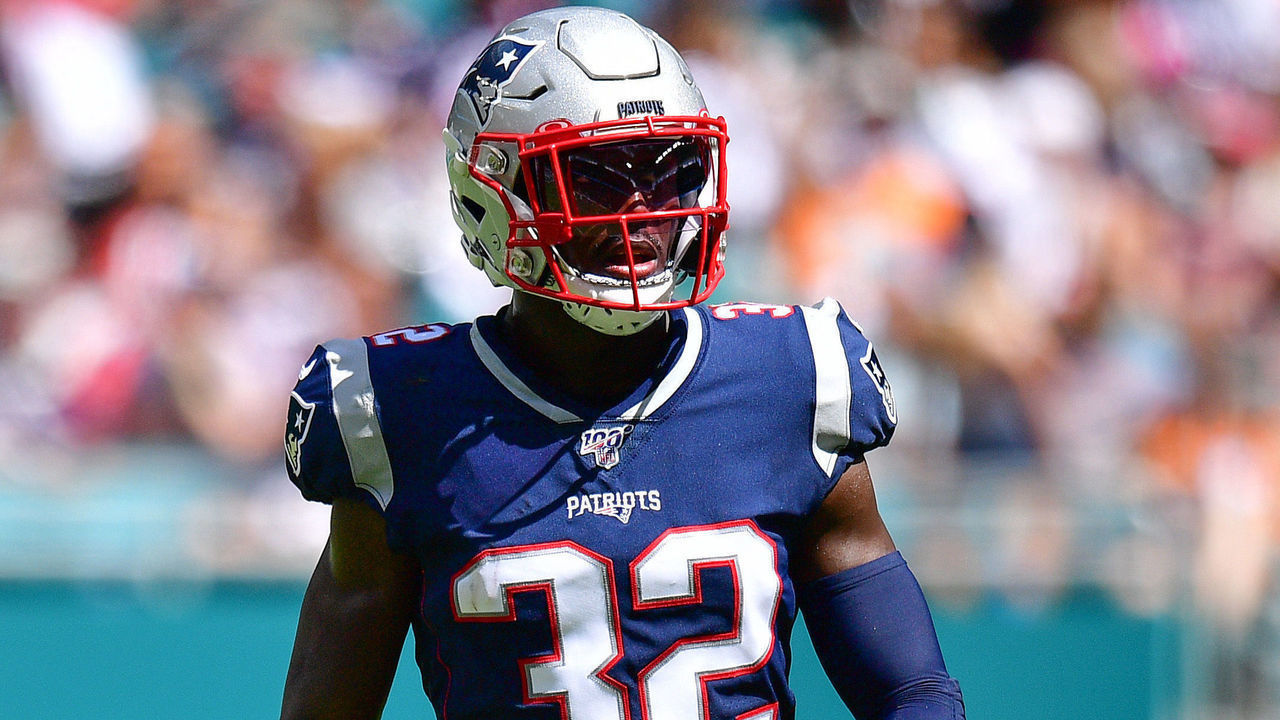 MIAMI, FLORIDA - SEPTEMBER 15: Devin McCourty #32 of the New England Patriots in action against the Miami Dolphins at Hard Rock Stadium on September 15, 2019 in Miami, Florida.