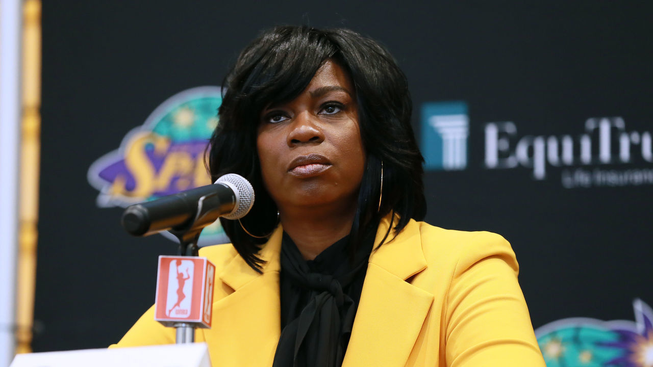 LOS ANGELES, CALIFORNIA - MAY 14: General Manager Penny Toler of the Los Angeles Sparks attends Los Angeles Sparks Media Day at Los Angeles Southwest College on May 14, 2019 in Los Angeles, California. NOTE TO USER: User expressly acknowledges and agrees that, by downloading and/or using this Photograph, user is consenting to the terms and conditions of Getty Images License Agreement.