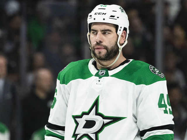 LOS ANGELES, CA - FEBRUARY 28: Dallas Stars defenseman Roman Polak (45) during the NHL regular season hockey game against the Los Angeles Kings on Thursday, Feb. 28, 2019 at the Staples Center in Los Angeles, Calif.