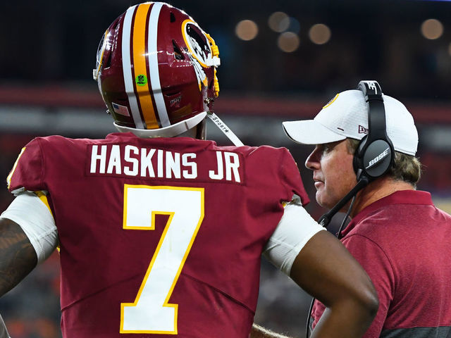 Download Dwayne Haskins, Washington Redskins quarterback Wallpaper