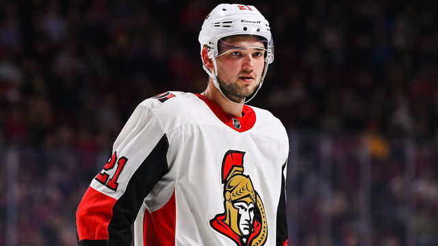 MONTREAL, QC - SEPTEMBER 28: Look on Ottawa Senators center Logan Brown (21) during the Ottawa Senators versus the Montreal Canadiens preseason game on September 28, 2019, at Bell Centre in Montreal, QC